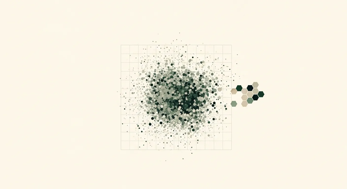 Visualisation abstraite d'un nuage de points représentant les profils investisseurs.